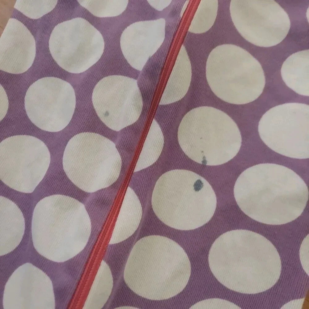 Hanna Andersson 100% organic cotton baby zip sleeper Purple Pink Dot 9-18 Months